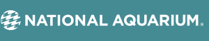 The national aquarium logo on a blue background.