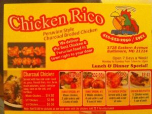 chicken rico menu