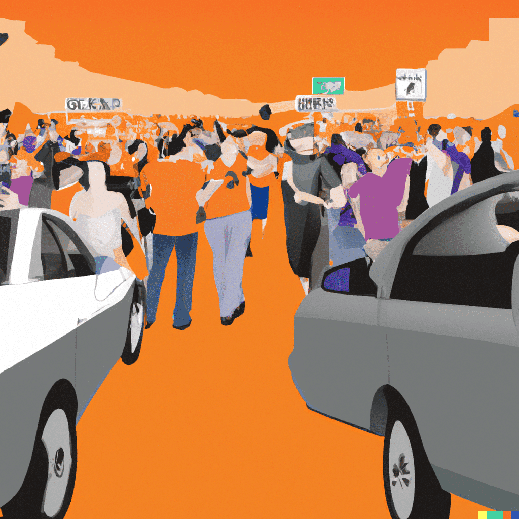 A crowd of people attending an eventful night in Baltimore.